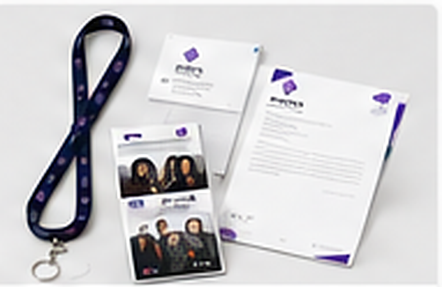 Printed lanyards, brochures and documents